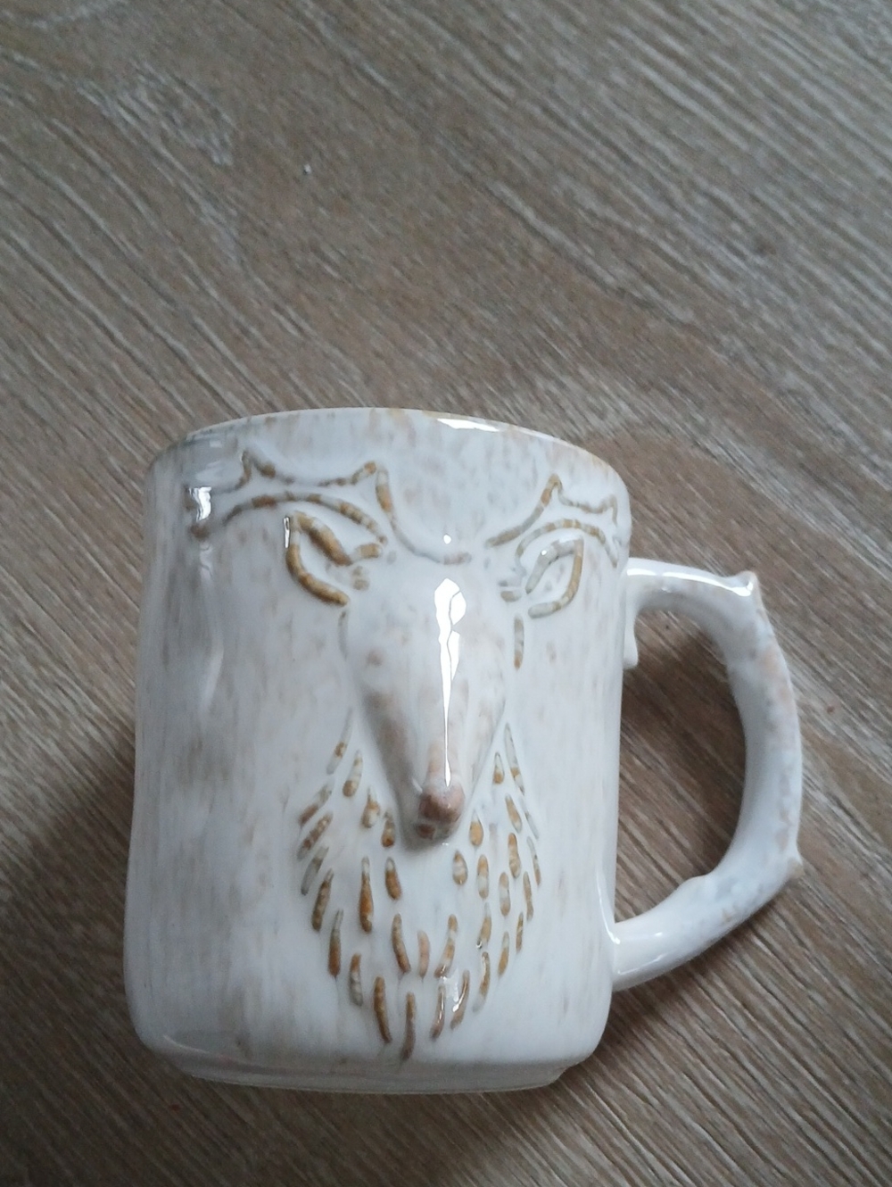 Anthropologie Mug Speckled Deer Face Retired Kylo Collection Rustic Glazed Cup